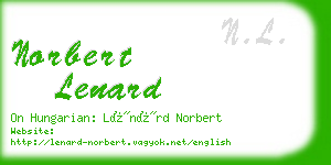 norbert lenard business card